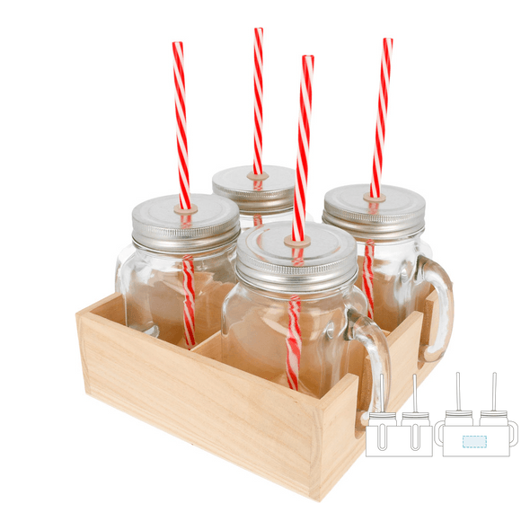 Set of 4 Crystal Clear Vase with Straw and Base Box Set of 4 Crystal Clear Vase with Straw and Base Box